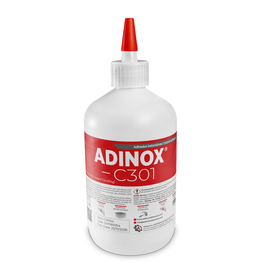 ADINOX® C301 Surface Insensitive Instant Adhesive, 1 lb.