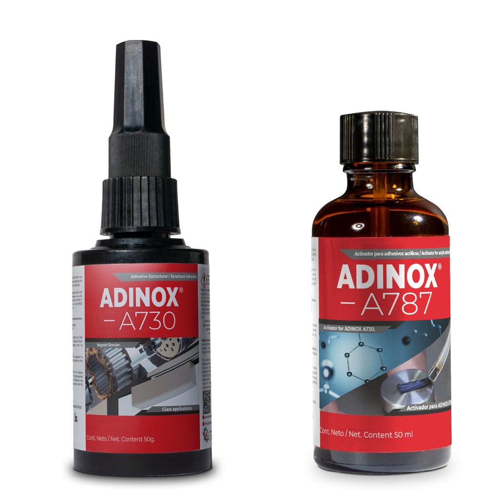 [KIT-A73050] ADINOX® A730, es un pegamento estructural acrílico no-mix, kit 50 ml.