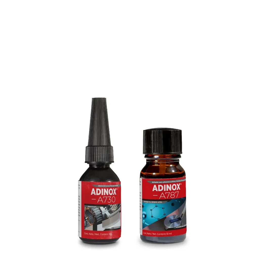 ADINOX® A730 es un pegamento estructural acrílico no-mix en un kit de 10 ml.