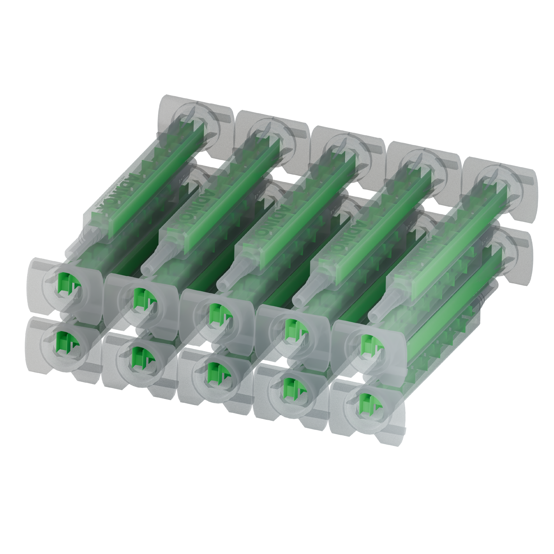 MQ5011 Square mixer nozzles, 16 elements, 1:1 ratio for 50 ml cartridges, pack of 20