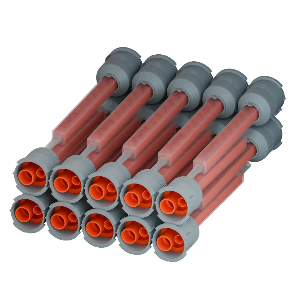 MQ50101 Square mixer nozzles, orange, 24 pieces, ratio 10:1/4:1 for 50 ml cartridges, pack of 20